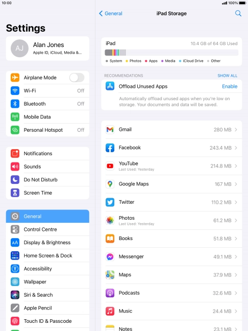 Press the required app. Press the required app.
