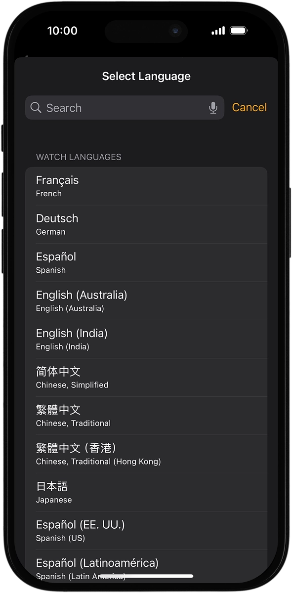 On your phone: Press the required language.