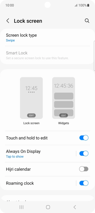 Press Screen lock type.