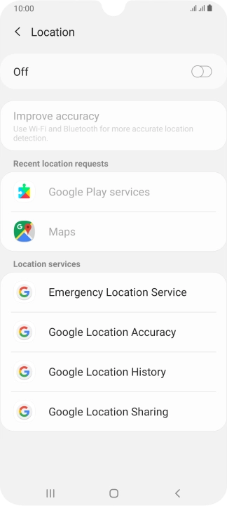 Press the indicator to turn the function on or off.