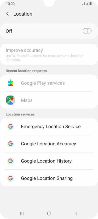 Press the indicator to turn the function on or off.