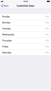 Press the required days.