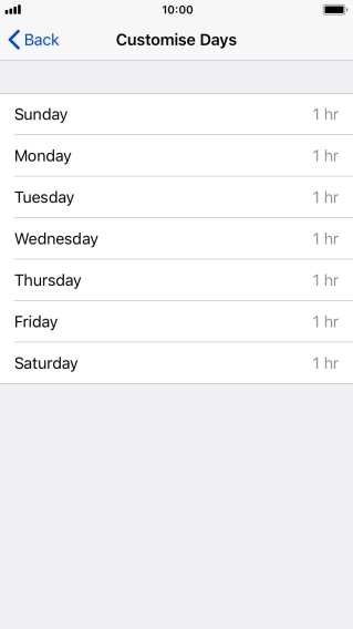 Press the required days.