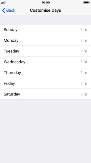 Press the required days.