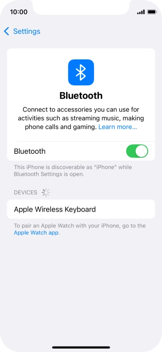 Press the required Bluetooth device and follow the instructions on the screen to pair the device with your phone.