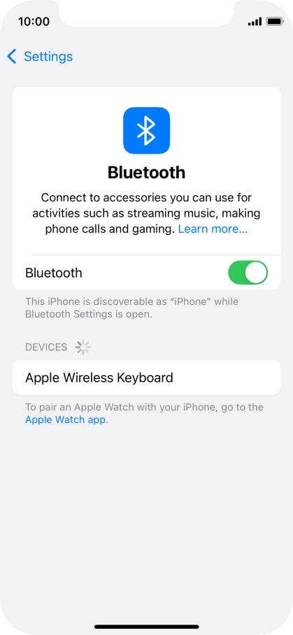 Press the required Bluetooth device and follow the instructions on the screen to pair the device with your phone.