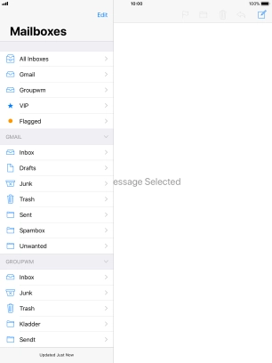 Press the required email account.