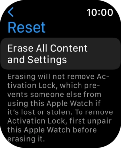 Press Erase All Content and Settings.