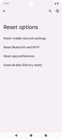 Press Erase all data (factory reset).
