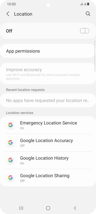 Press the indicator to turn the function on or off.