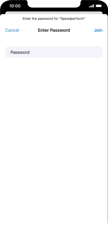 Key in the password for the Wi-Fi network and press Join.