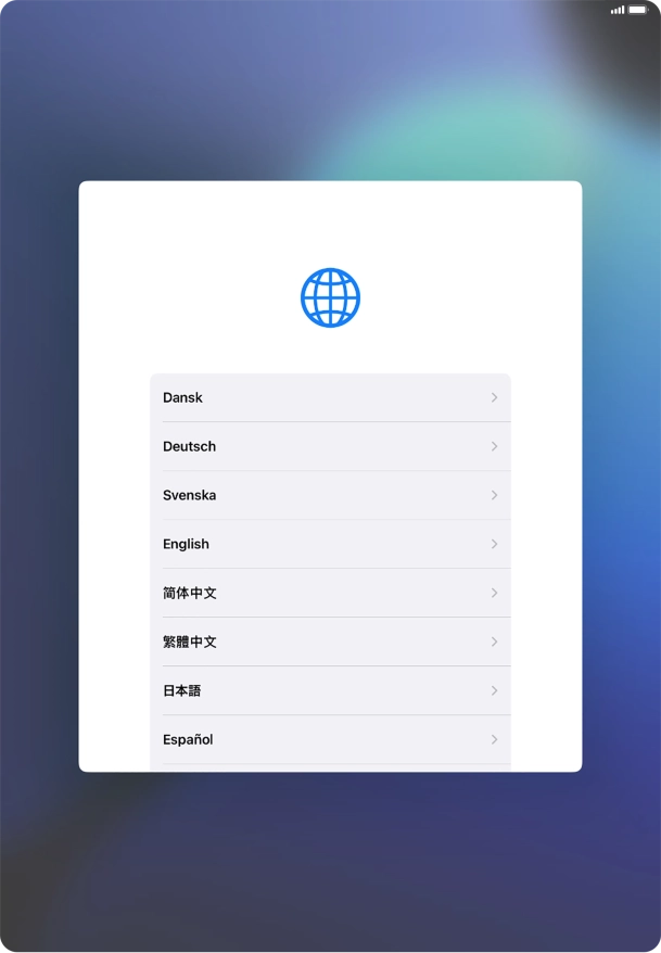 Press the required language. Press the required language.