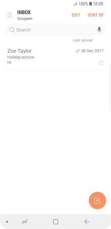 Slide your finger right starting from the left side of the screen.