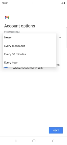 Press the required setting.