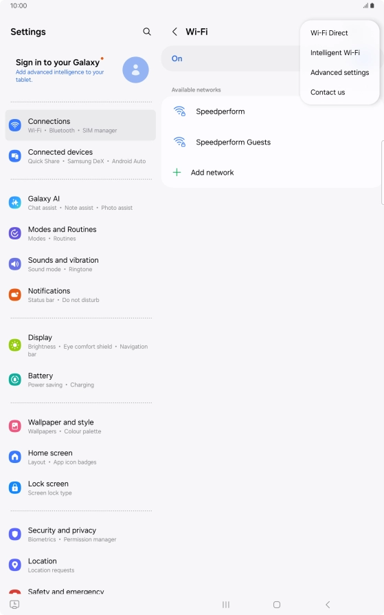 Press Intelligent Wi-Fi.