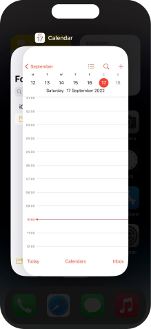 Slide upwards on the required application to end it.