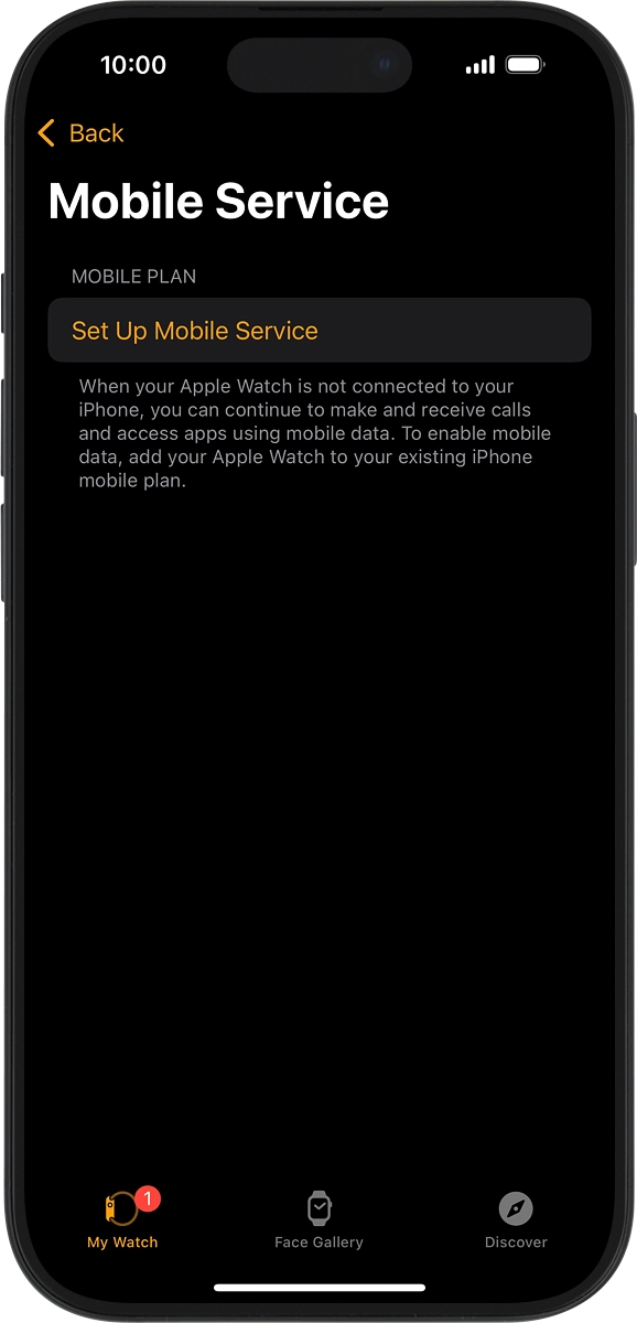 On your phone: Press Set Up Mobile Service and follow the instructions on the screen to set up mobile data.