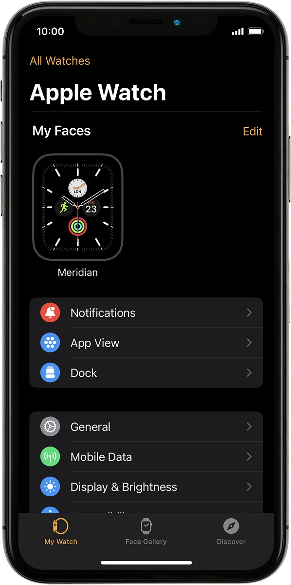 On your phone: Press My Watch.