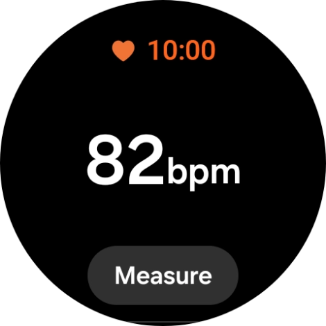 Press Measure and wait while your smartwatch measures your heart rate.
