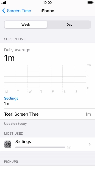 The use for the past week is displayed next to Total Screen Time. The use for the past week is displayed next to Total Screen Time.