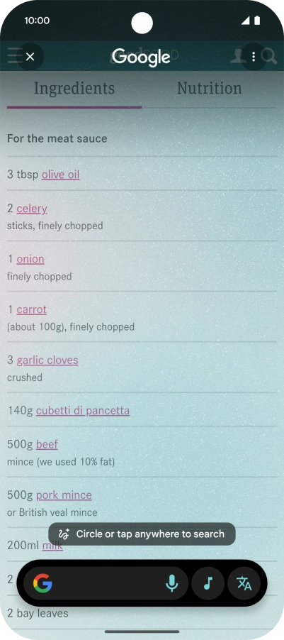 Press the translate icon.