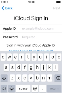 Press example@icloud.com and key in the username for your Apple ID.