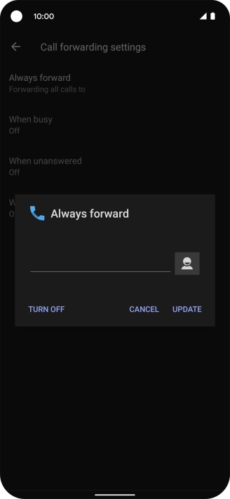 Press TURN OFF. Press TURN OFF.