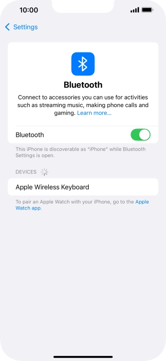 Press the required Bluetooth device and follow the instructions on the screen to pair the device with your phone.