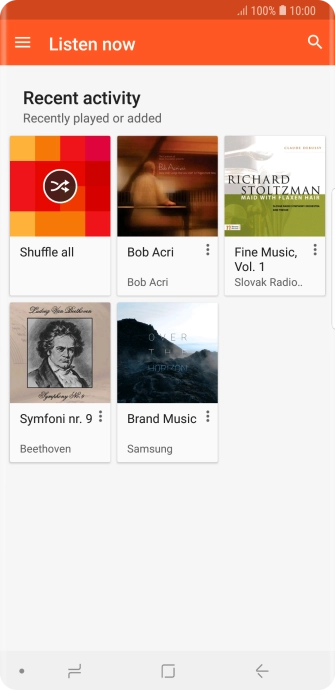 Slide your finger right starting from the left side of the screen.