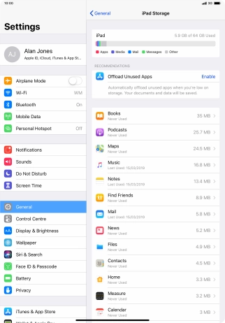 Press the required app.