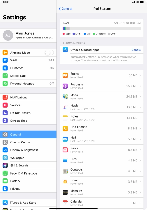 Press the required app.