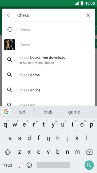 Key in the name or subject of the required app and press the search icon.