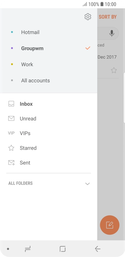 Press the required email account.
