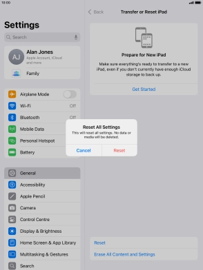 Press Reset. Press Reset.