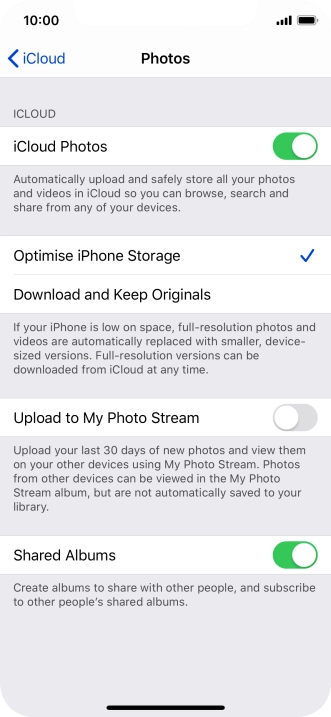 Press the indicator next to 