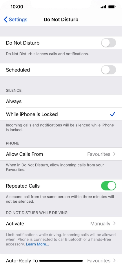Press the indicator next to 