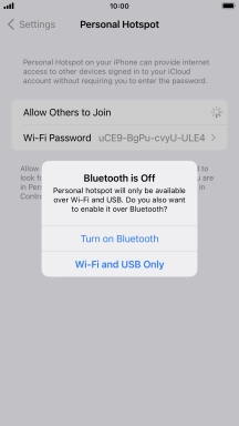 If Wi-Fi is turned on, press Wi-Fi and USB Only.