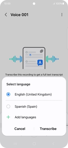 Press the recorded language.