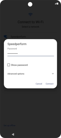 Key in the password for the Wi-Fi network and press Connect.