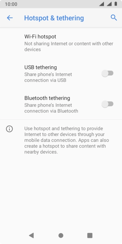 Press Wi-Fi hotspot.