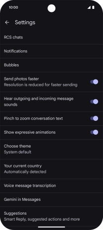 Press Gemini in Messages.