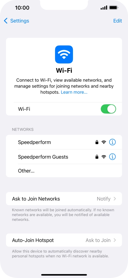 Press the required Wi-Fi network and key in the password for the Wi-Fi network.