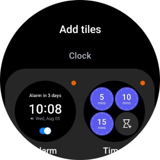 Press the required widget to add it. Press the required widget to add it.