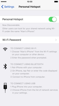 Press Wi-Fi Password and key in the required password.