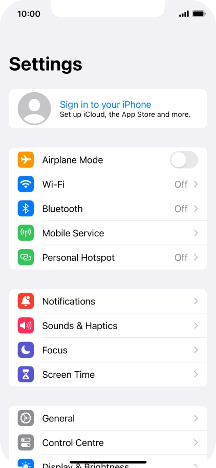 Press Sign in to your iPhone.