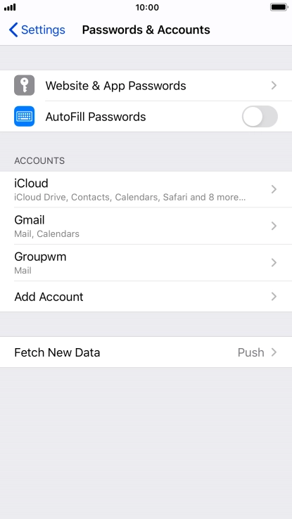 Press the required account.