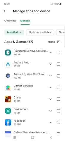 Press the required app.