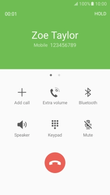 Press the end call icon.