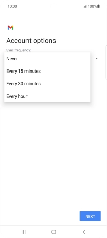 Press the required setting.