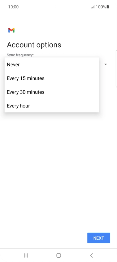Press the required setting.